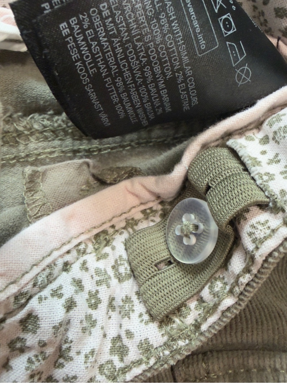 H&M Kids Olive Corduroy Cargo Mini Skirt 5-6Y Utility Military - Picture 5 of 9